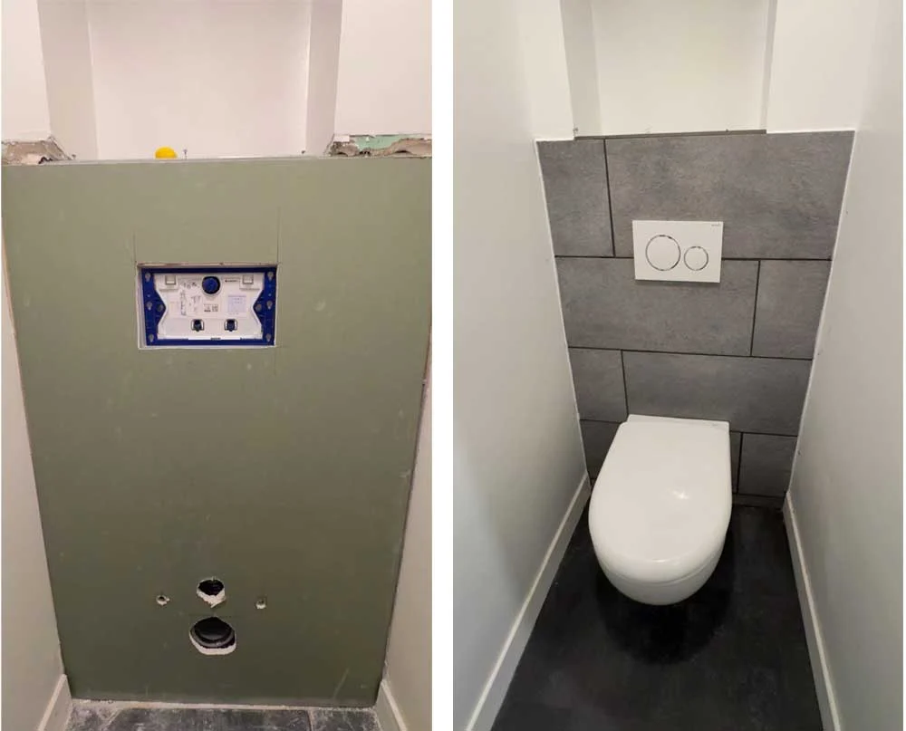 Pose d’un suspendu Orgeval Marque a plombier orgeval installation wc suspendu 78 - vue generale